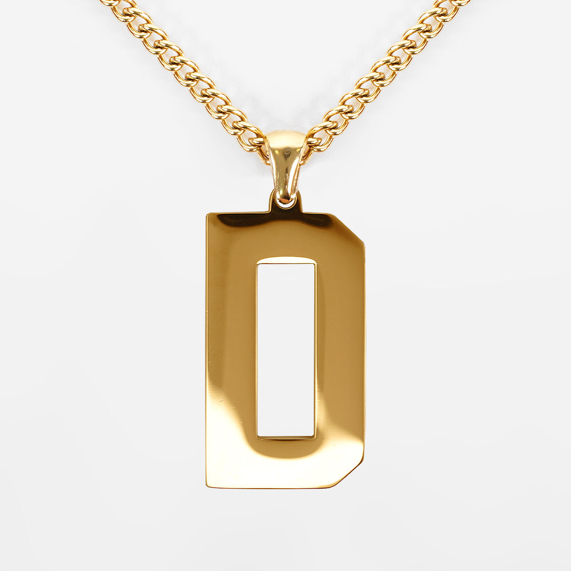 D Letter Pendant with Chain Kids Necklace - Gold Plated Stainless Steel