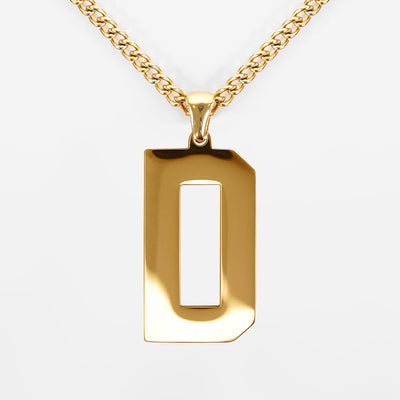 D Letter Pendant with Chain Kids Necklace - Gold Plated Stainless Steel