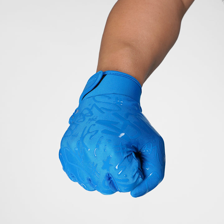Hue Blue Sticky Football Receiver Gloves