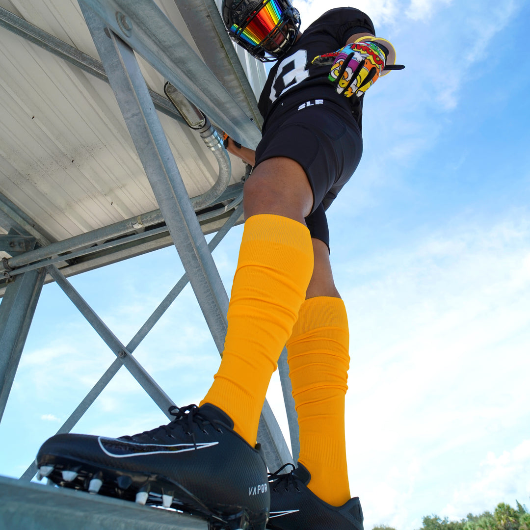 Hue Yellow Gold Long Scrunchie Socks