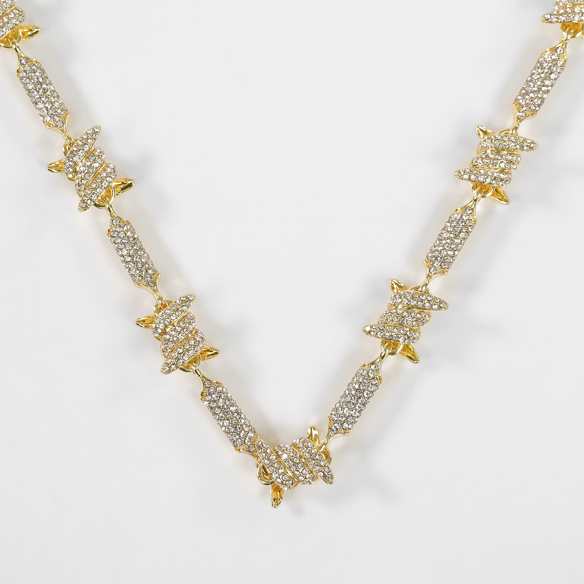 Iced out barbed wire chain Clearance