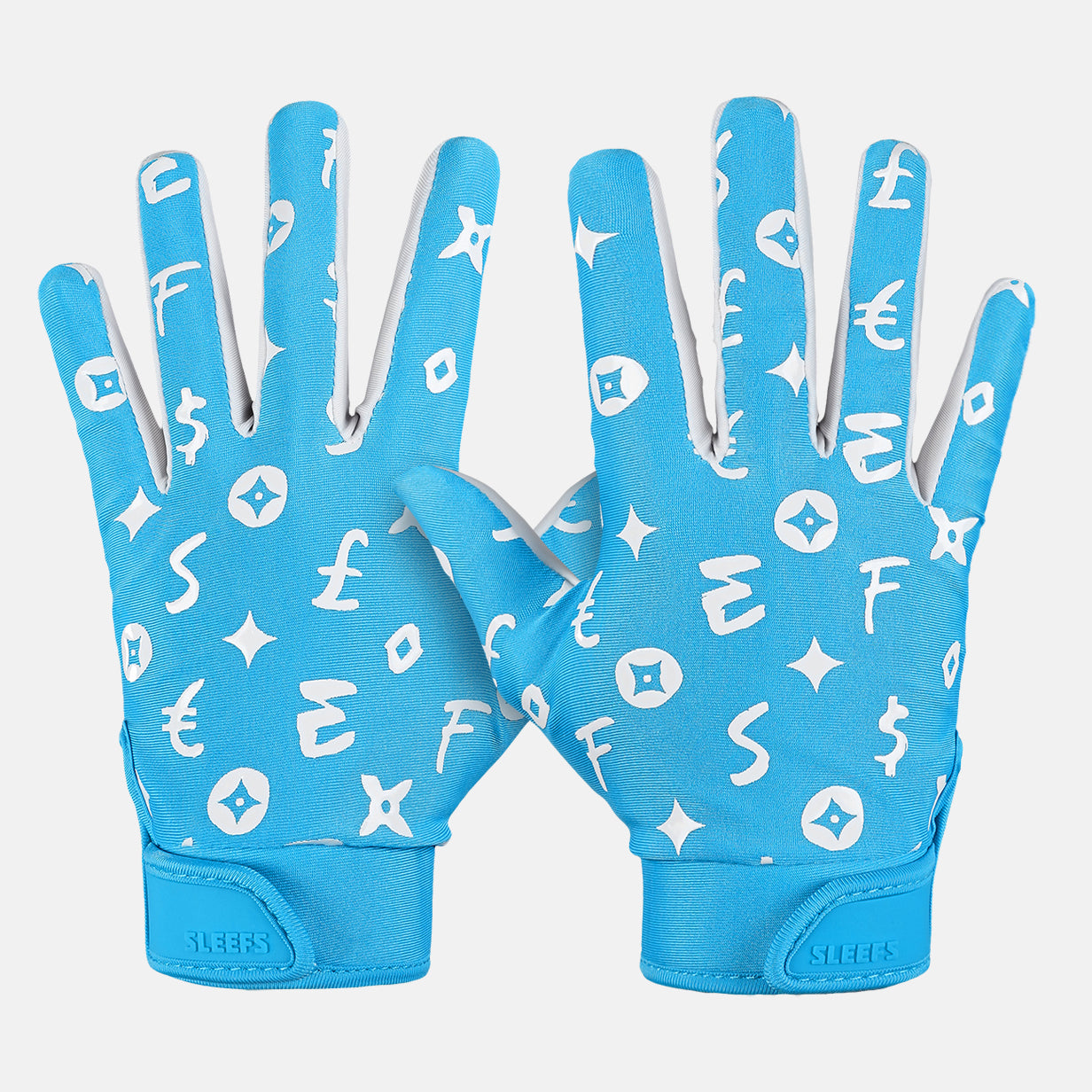 Sleefs Lavish Sky Blue Sticky Football Receiver Gloves