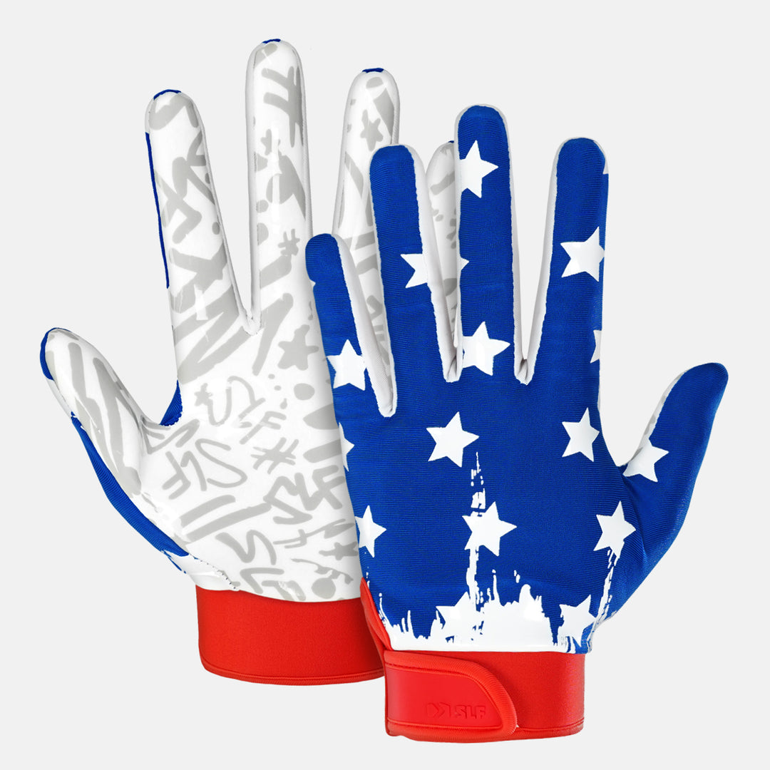 USA Brushed Flag Sticky Football Receiver Gloves