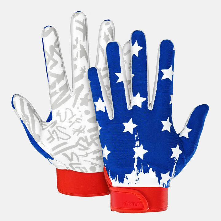 USA Brushed Flag Sticky Football Receiver Gloves