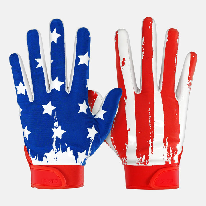 USA Brushed Flag Sticky Football Receiver Gloves