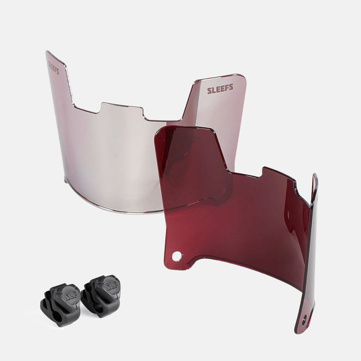 Carmine Red Machine Silver Helmet Eye-Shield Visor