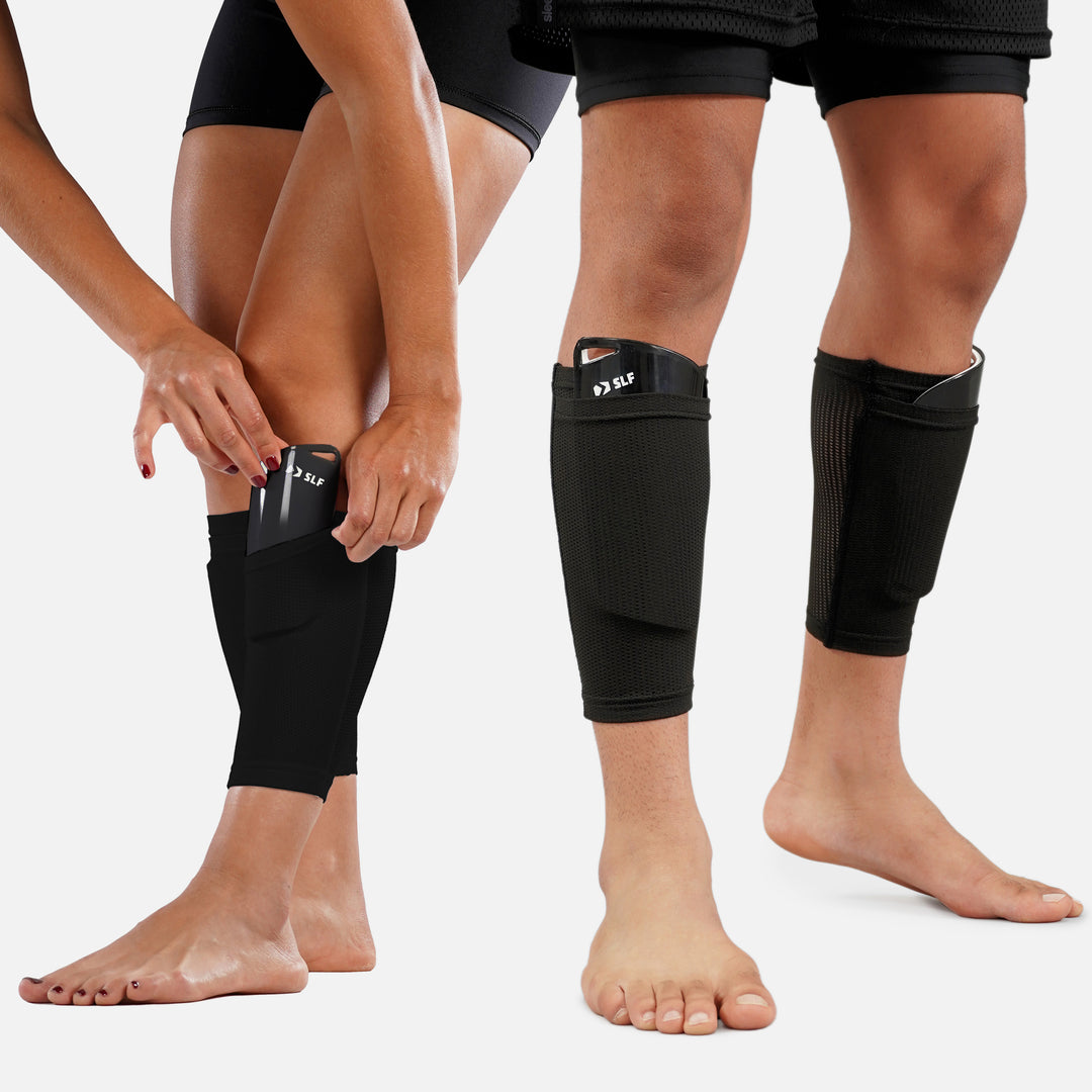 Black Soccer Shin Guards