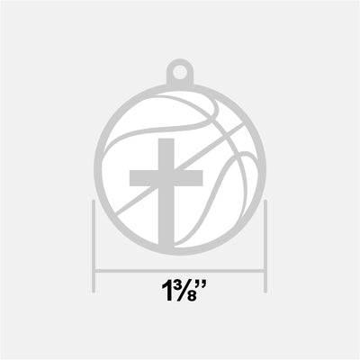 Basketball Faith Cross Pendant with Chain Necklace - Gold Plated Stainless Steel