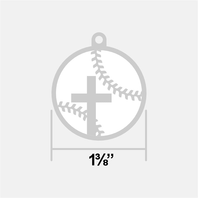 Baseball Faith Cross Pendant with Chain Necklace - Stainless Steel