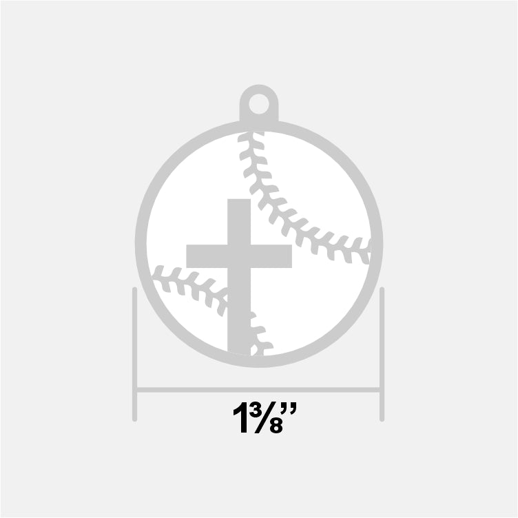 Baseball Faith Cross Pendant with Chain Kids Necklace - Stainless Steel