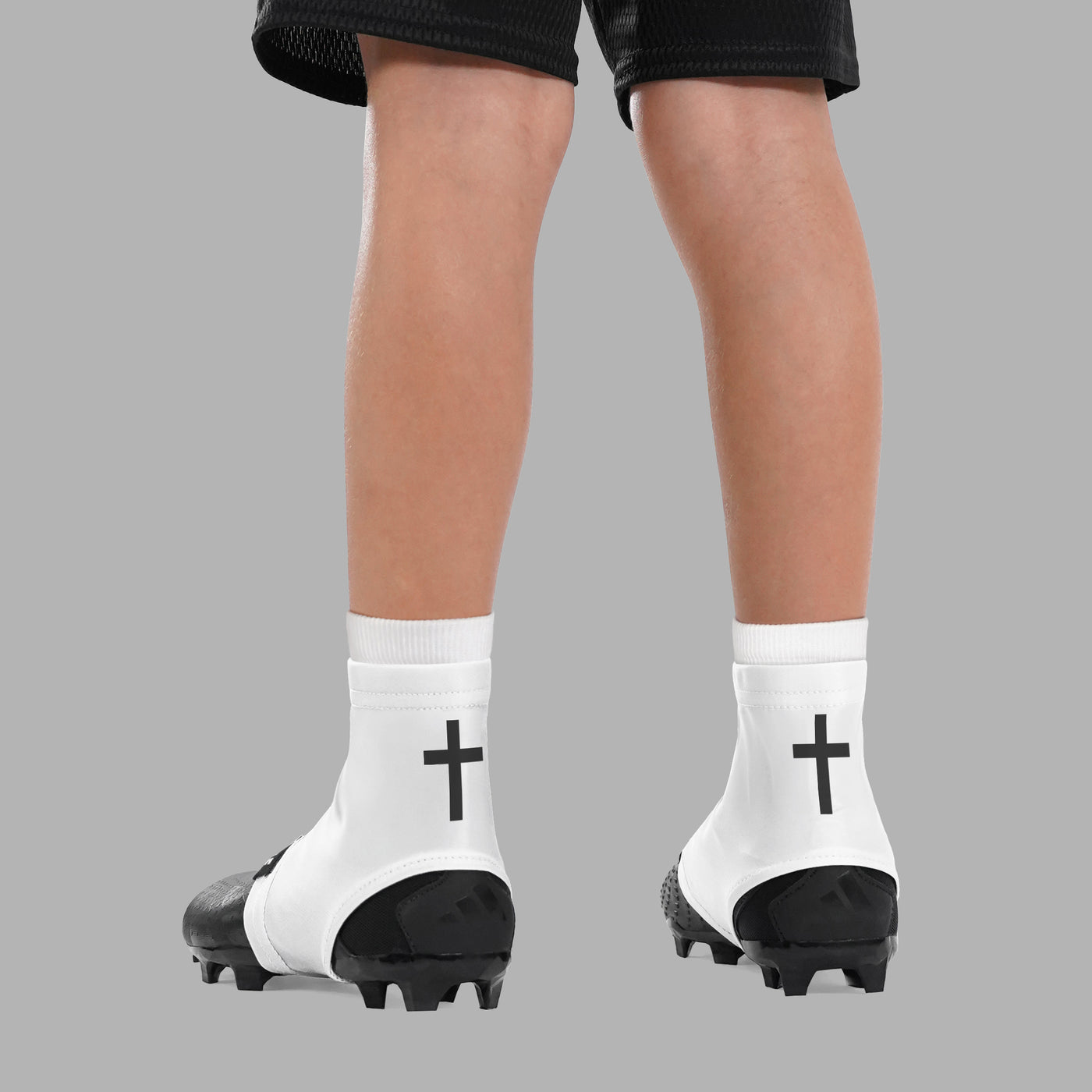 Faith Cross White Kids Spats / Cleat Covers