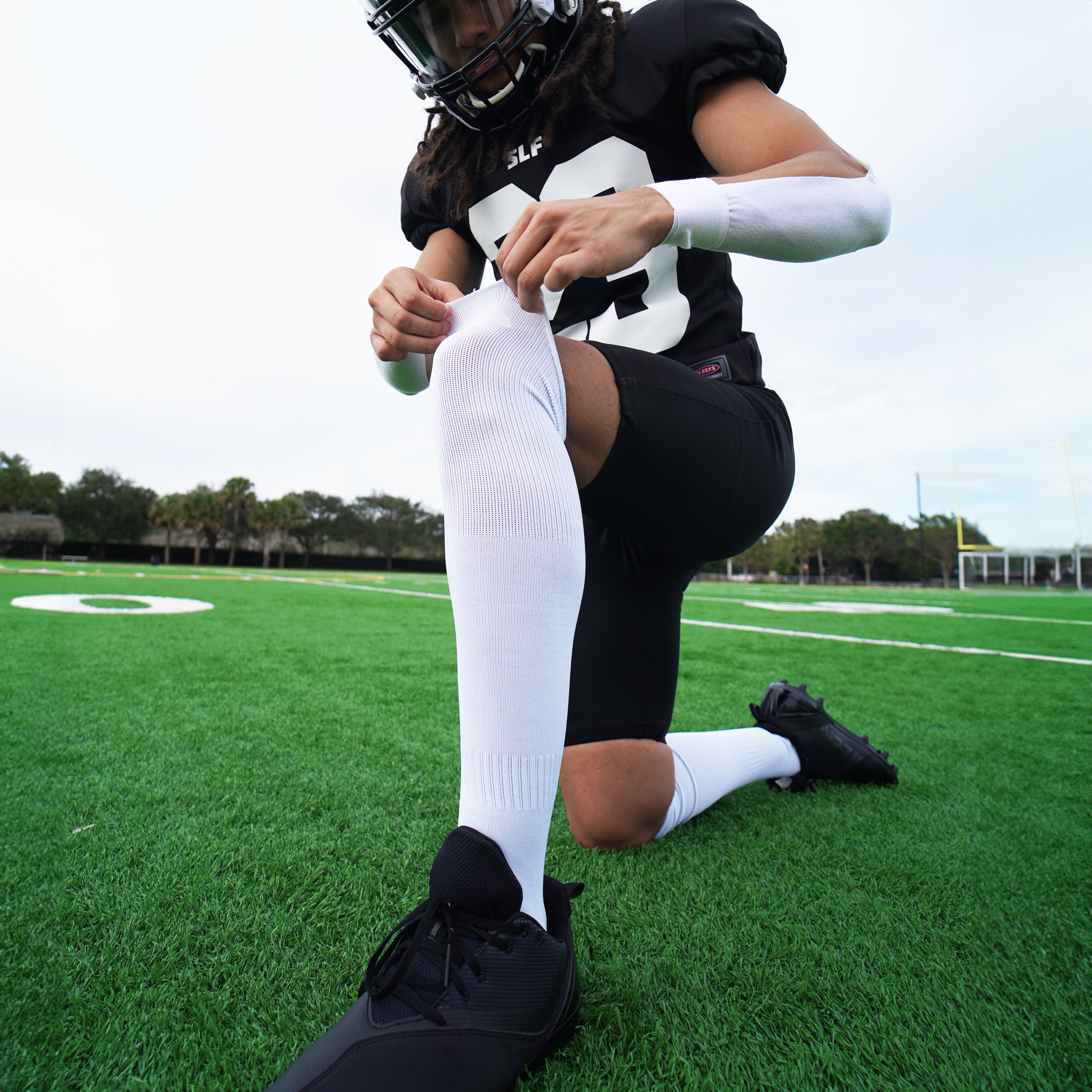 Basic White Football Long Sports Socks – SLEEFS