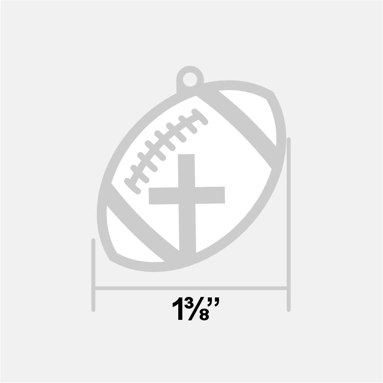 Football Faith Cross Pendant with Chain Necklace - Stainless Steel