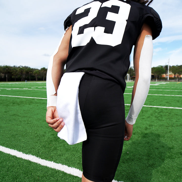 2 White Football Towels Bundle