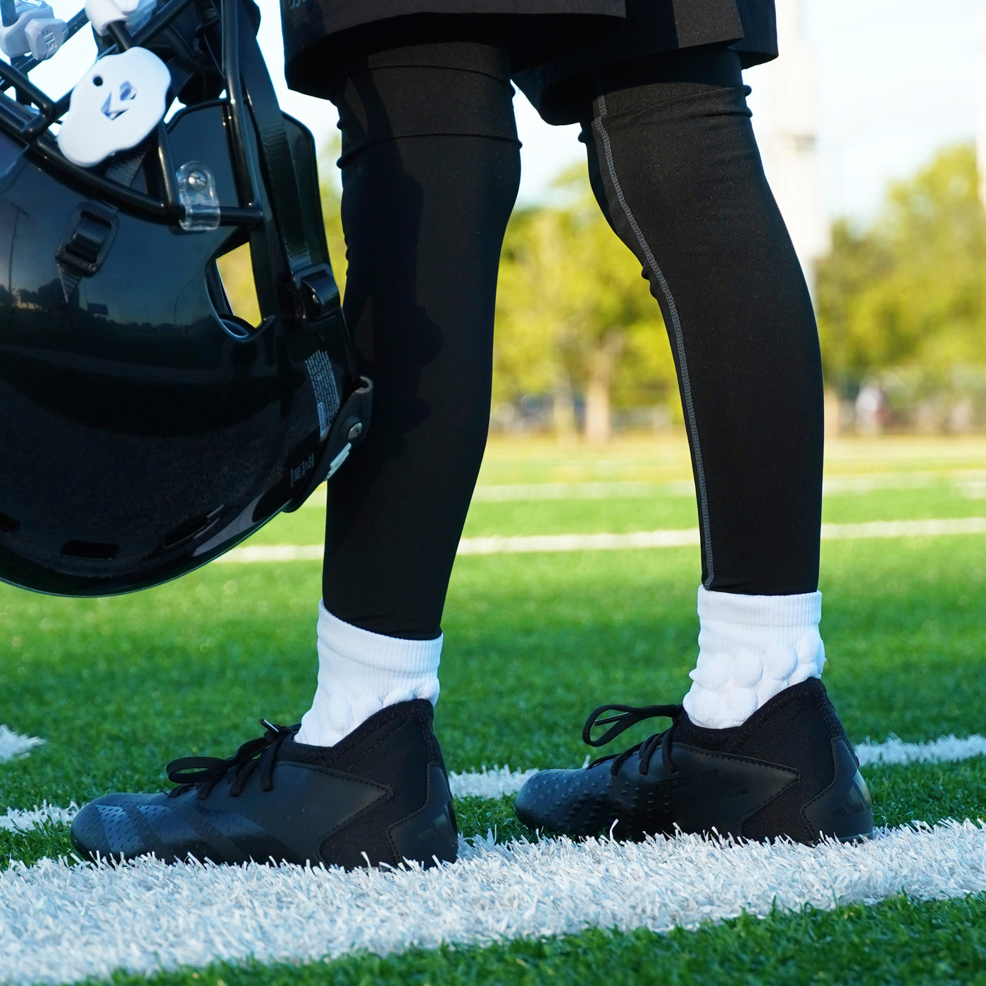 Hue Green Football Padded Short Kids Socks