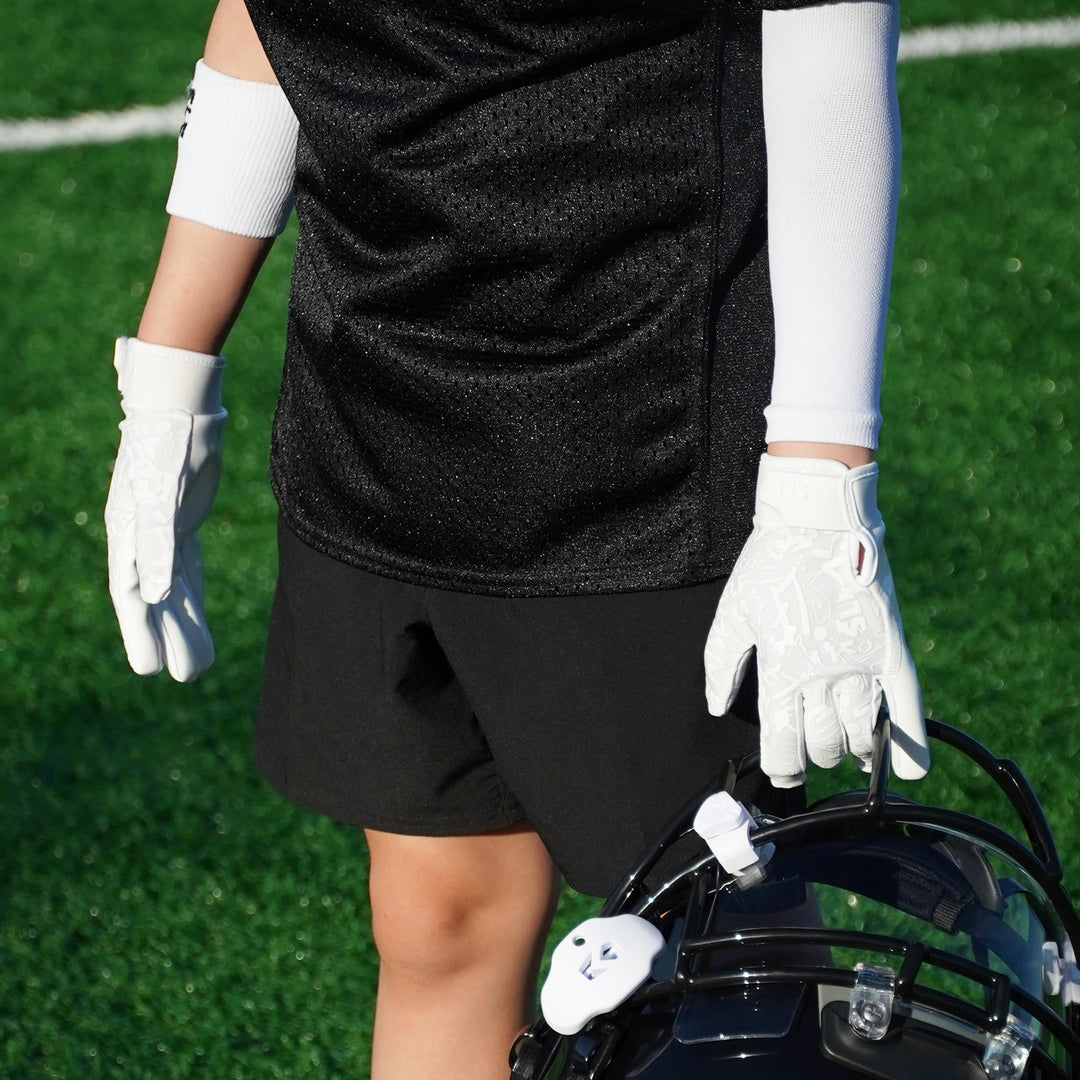 White Sticky Kids Football Receiver Gloves