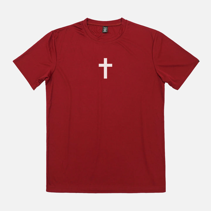 Faith Cross Maroon Quick Dry Shirt