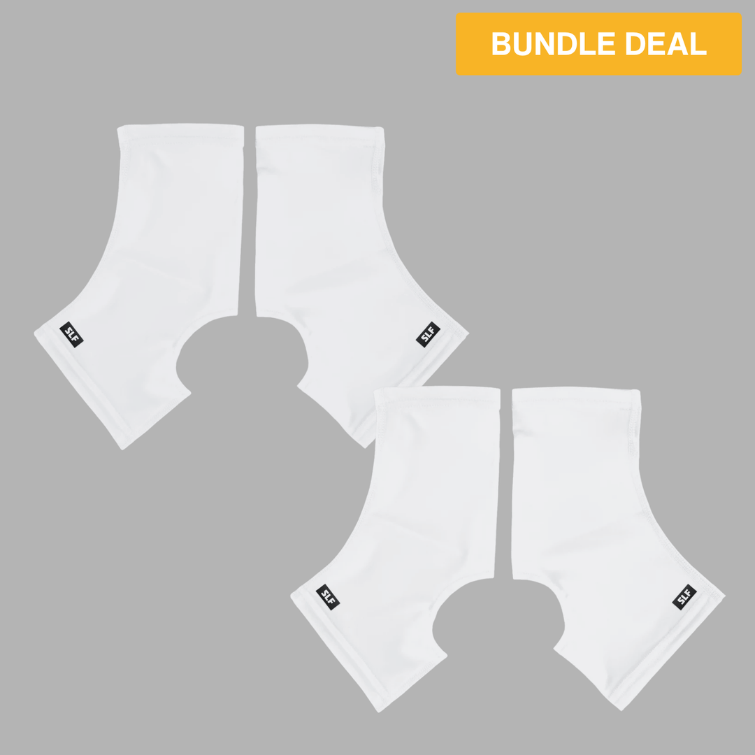 2 White Spats / Cleat Covers Bundle