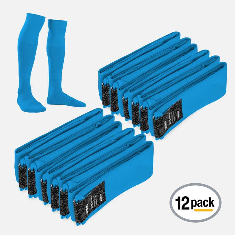 12 Pack Blue Over The Knee Sport Socks