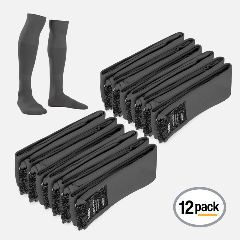 12 Pack Dark Gray Over The Knee Sport Socks