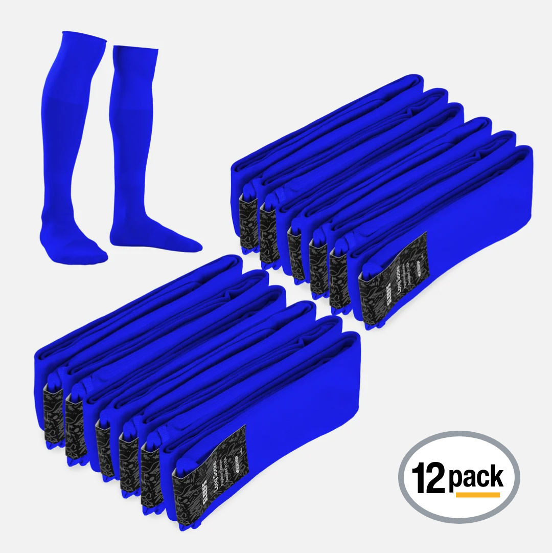 12 Pack Royal Blue Over The Knee Sport Socks