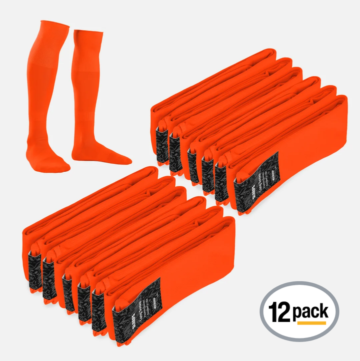 12 Pack Orange Over The Knee Sport Socks