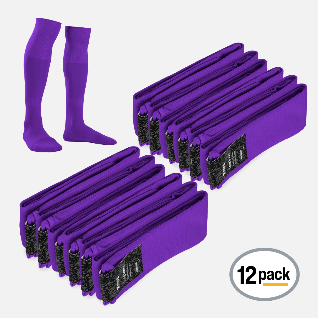 12 Pack Purple Over The Knee Sport Socks