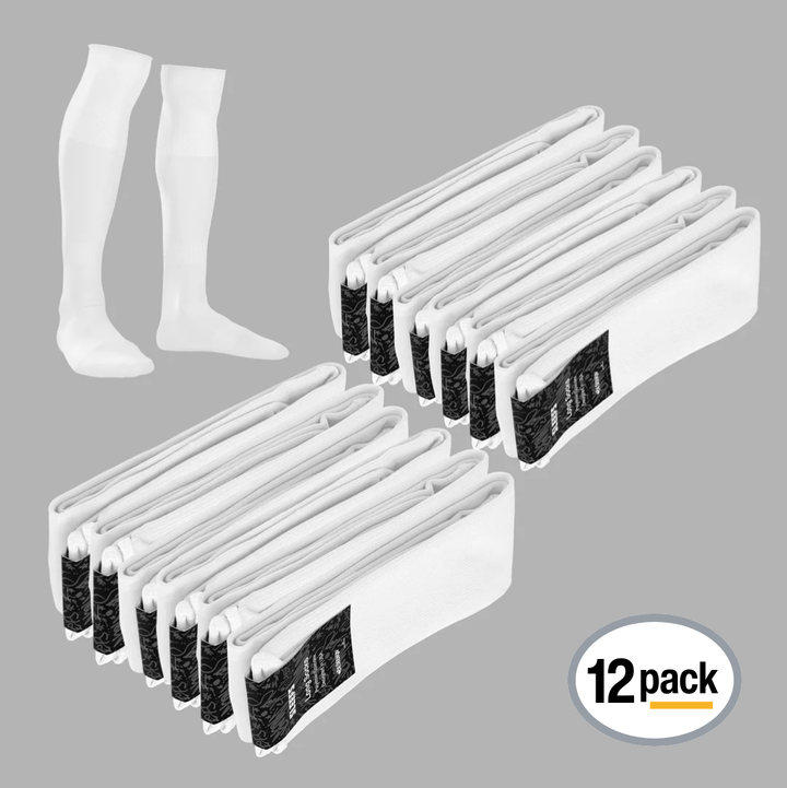 12 Pack White Over The Knee Sport Socks