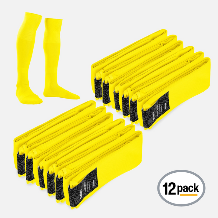 12 Pack Yellow Over The Knee Sport Socks