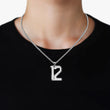 12 Number Pendant with Chain Necklace - Stainless Steel