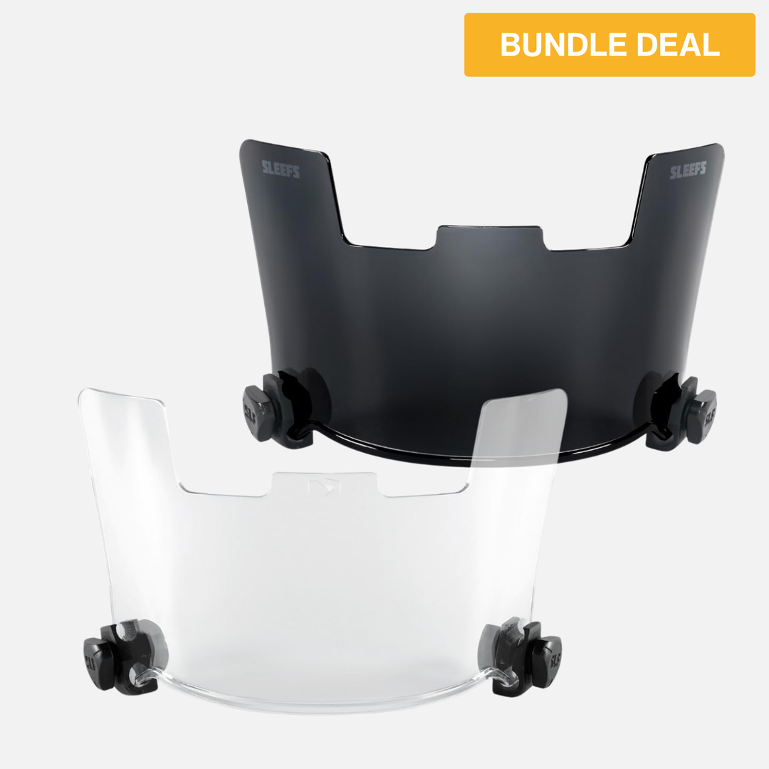 Clear + Black Helmet Eye-Shield Visor Bundle