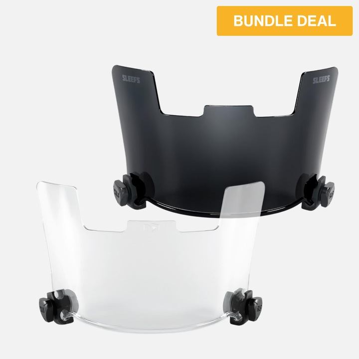 Clear + Black Helmet Eye-Shield Visor Bundle