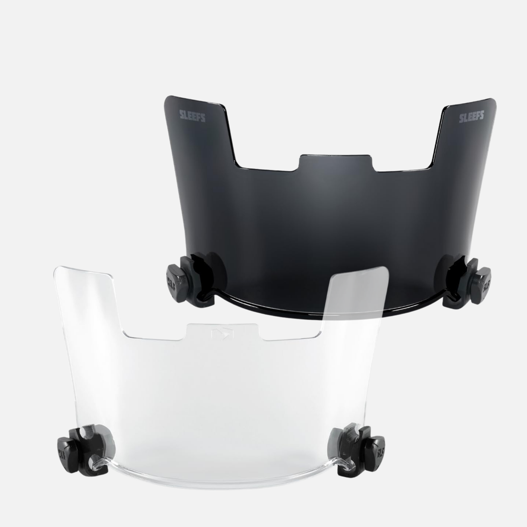 Clear + Black Helmet Eye-Shield Visor Bundle