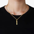 1 Number Pendant with Chain Necklace - Gold Plated Stainless Steel