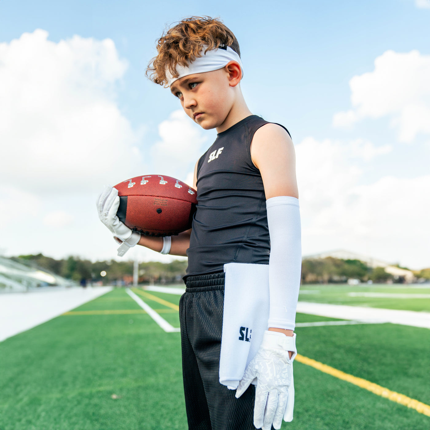 Basic White Football Towel with Logo