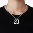 20 Number Pendant with Chain Necklace - Stainless Steel