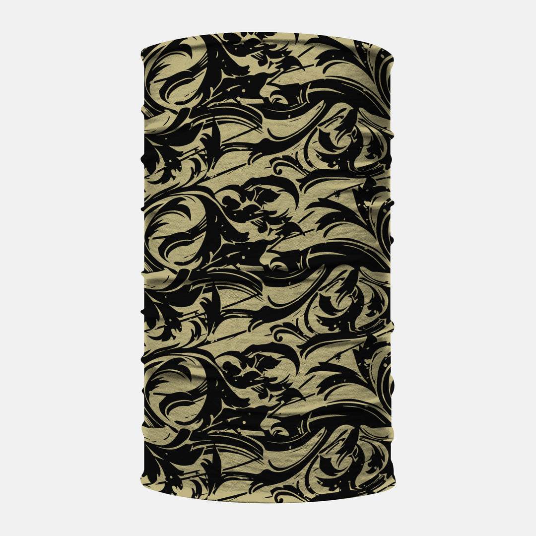 Baroque 2 Old Gold and Black Neck Gaiter