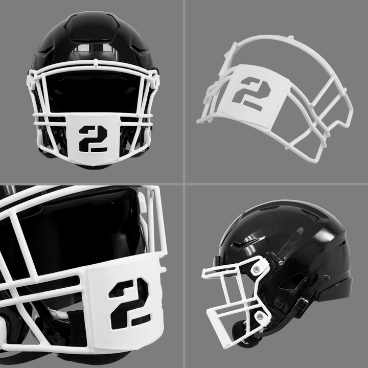 2 Stencil Font Football Facemask for Riddell SpeedFlex