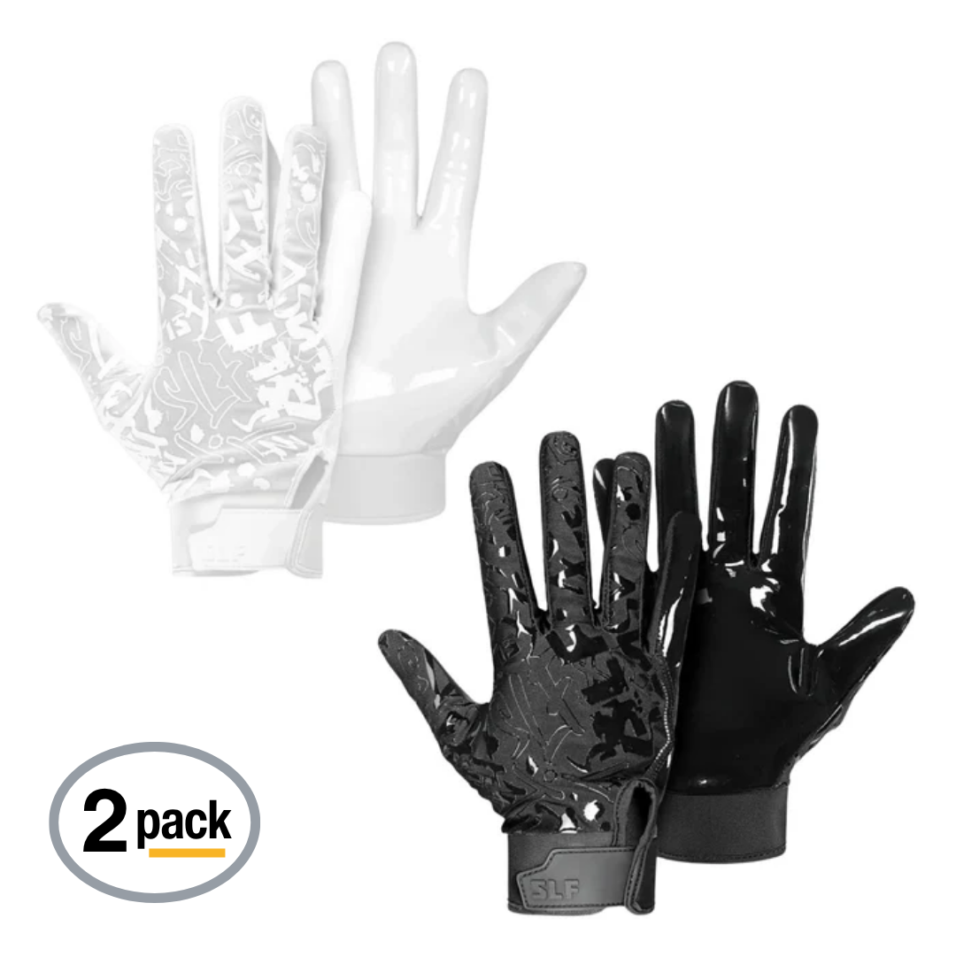 White + Black Sticky Football Receiver Gloves SZN Pack