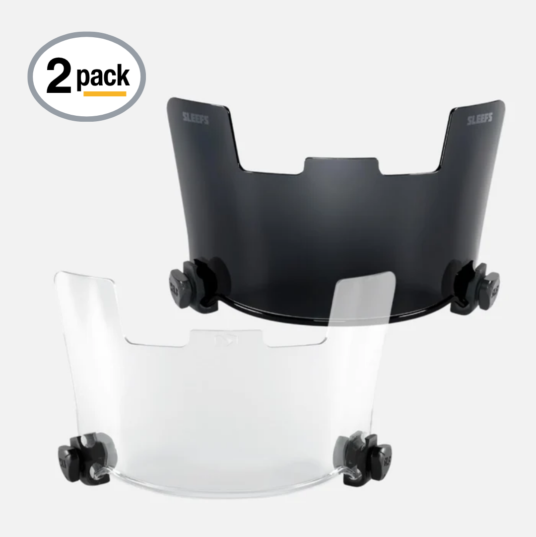 Clear + Black Helmet Eye-Shield Visor SZN Pack