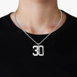 30 Number Pendant with Chain Necklace - Stainless Steel