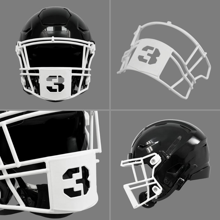 3 Stencil Font Football Facemask for Riddell SpeedFlex