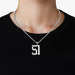 51 Number Pendant with Chain Necklace - Stainless Steel