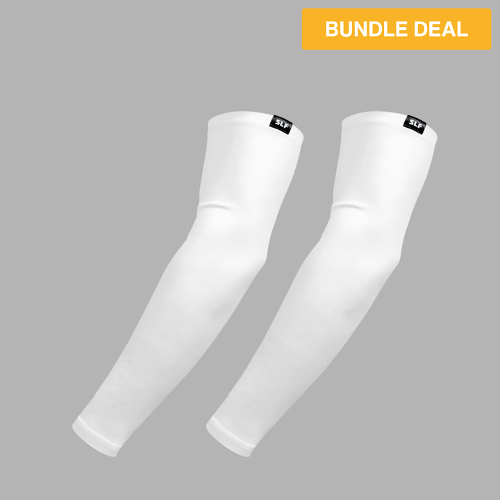 2 White Arm Sleeve Bundle