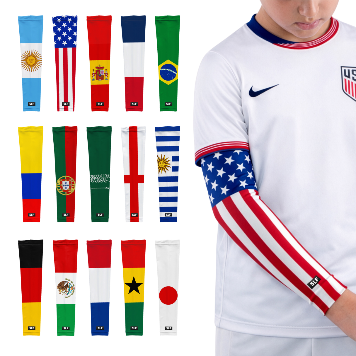 World Flag Kids Arm Sleeves
