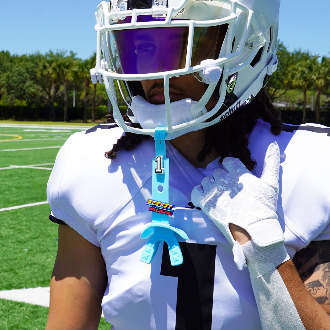baby american football helmet Sleefs Baby Blue Soft Football Mouthguard 2.0