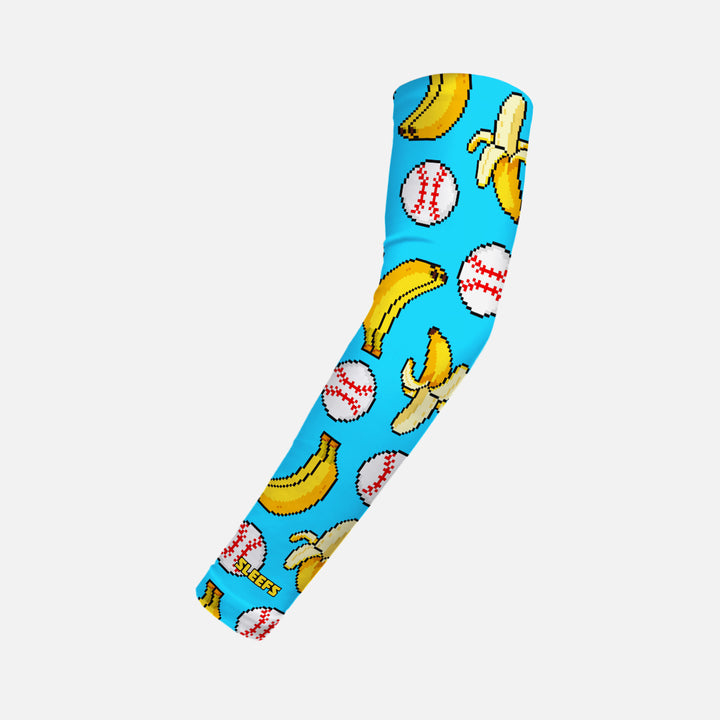 Banana Pixel Baseball Kids Arm Sleeve