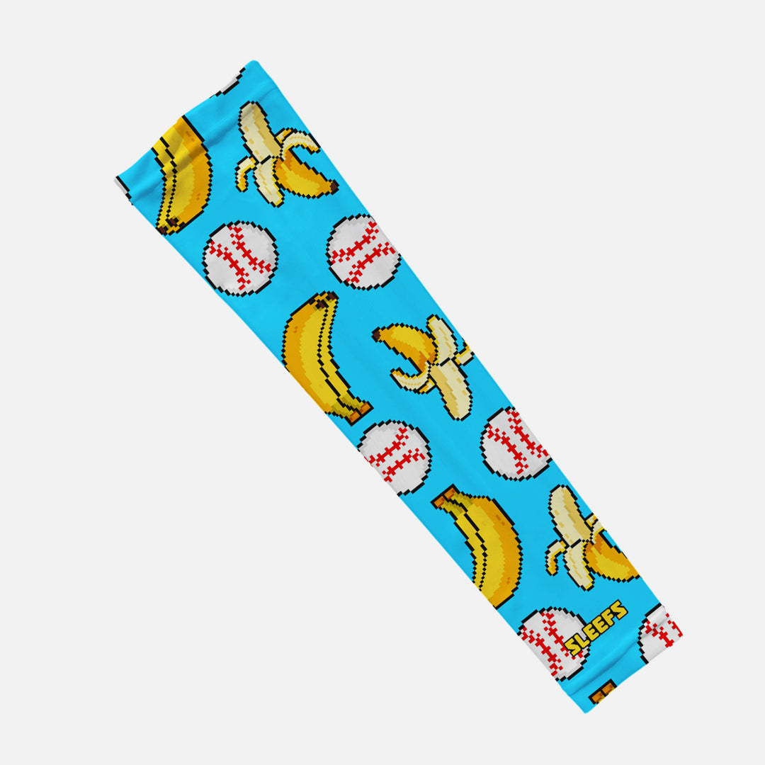 Banana Pixel Baseball Kids Arm Sleeve