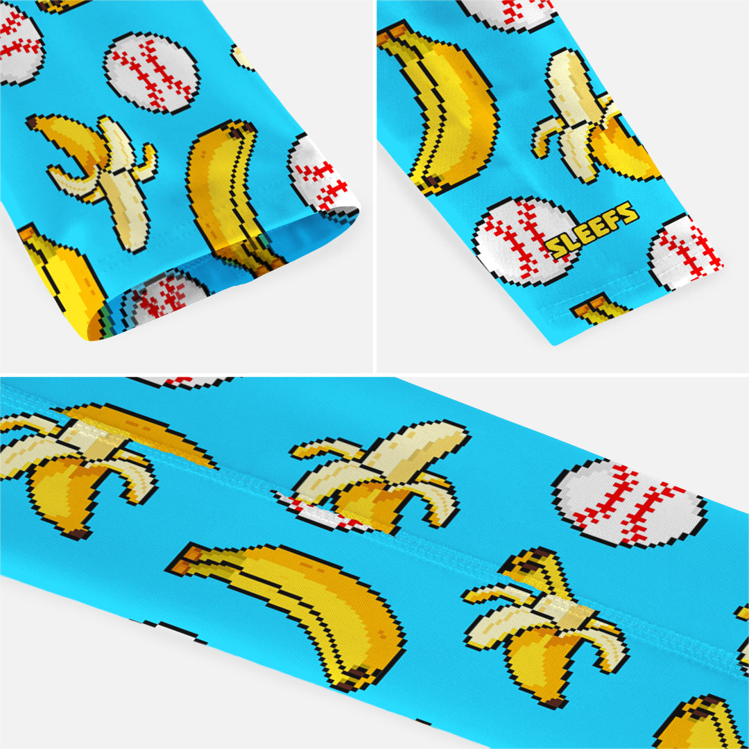 Banana Pixel Baseball Kids Arm Sleeve