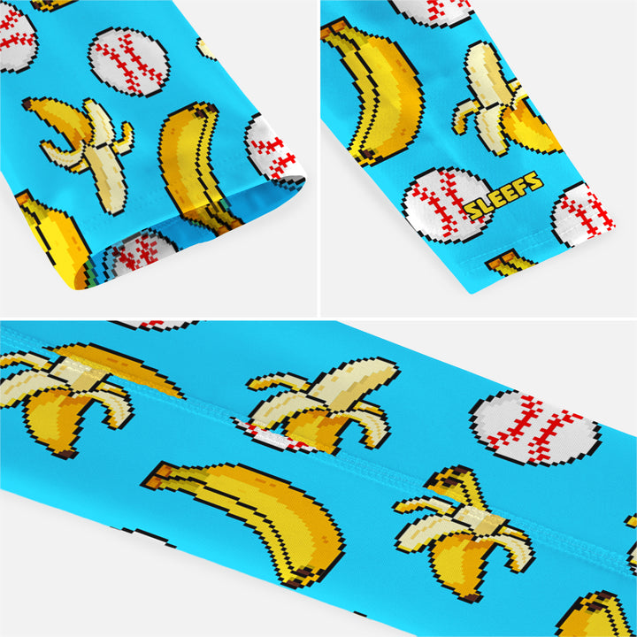Banana Pixel Baseball Kids Arm Sleeve